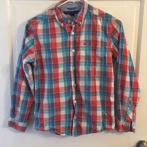 Boys Tommy Hilfiger plaid long sleeve button down
